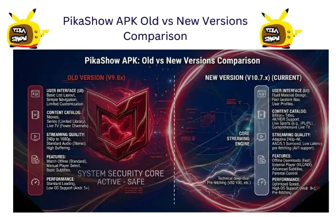 Best PikaShow APK Old vs New Versions Comparison 1 PikaShow APK Old vs New Versions Comparison
